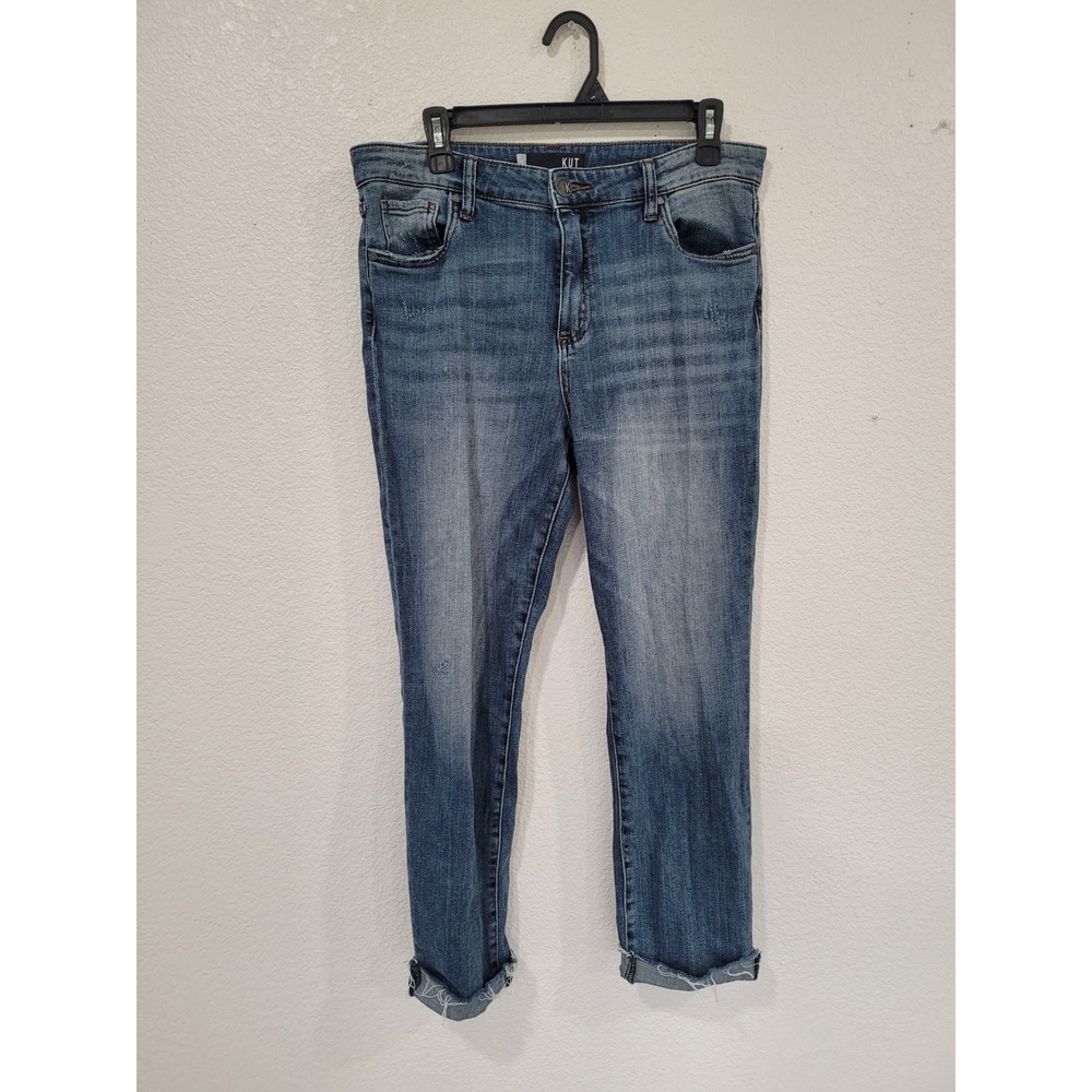KUT From The Kloth Catherine High Rise Boyfriend Jeans Medium Wash Women's 10 #9